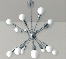 Vintage Retro Chrome Sputnik Chandelier – Mid Century Modern Ceiling Light picture