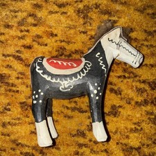 Antique dala horse authentic Dalecarlian Swedish Hemslojd wooden picture