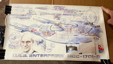 ERTL Star Trek TNG U.S.S. Enterprise NCC-1701-D Blueprint Poster Vintage picture