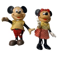 Vintage Disney Mickey Minnie Mouse R Dakin Dolls Figures Pair Original Clothes picture
