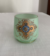 Antique Green Satin Opaline Vase/ Candleholder ? picture