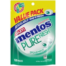 Mentos Pure Fresh Sugar-Free Chewing Gum with Xylitol, Spearmint, 120 Piece Bulk picture