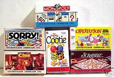 6 Mini Milton Bradley Parker Bros Game Chews Gum Boxes picture