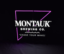 MONTAUK BREWING co. LED BEER BAR SIGN MAN CAVE LIGHT 