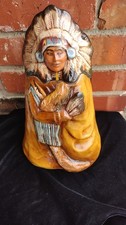 Rick Wisecarver Signed Wihoa's Original Indian Chief Cookie Jar 🍪 1988 picture
