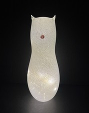 Rare Murano Style Aventurine Art Glass 14” Tall Cat Lamp Base Pink Nose MCM READ picture