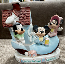 Rare Disney Schmid Baby Mickey, Baby Minnie, Goofy, Pluto, Musical Figurine picture