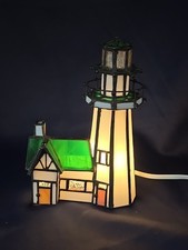 1993 Centuryville Lighted STAINED GLASS LIGHTHOUSE by S.N Meyers Signed/Numbered picture