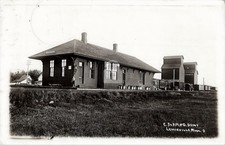 1916 C St PM&O Depot Lewisville MN RPPC Photo Postcard COPY picture