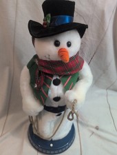 Vintage Gemmy Cowboy Snowman Lasso Singing Dancing Animated Christmas Works picture
