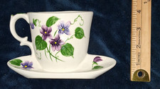 Vtg Lefton Sweet Violets Teacup Saucer Wall Pocket Planter 2894 Japan 0.48 lb picture