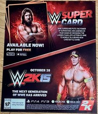 WWE Wrestlemania 9x11 Poster Print John Cena 2k15 wrestling Video Game Ad RARE picture
