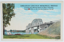 Vintage Abraham Lincoln Memorial Bridge Blair Nebraska NE Postcard Highway picture