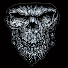 GIANT SKULL EMBROIDERED JACKET VEST 11*10 INCH (XXL) BIKER PATCH BY MILTACUSA picture