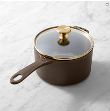 Smithey 1-Qt Seasoned Cast Iron Saucepan Small Cooking Pot Cookware picture