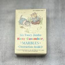 Kitty Cucumber Six Fancy Jumbo Marbles With Box & Instructions RARE Vintage 1984 picture