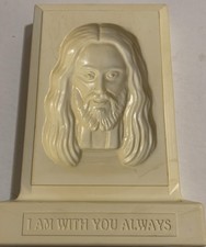 Vtg Ron Cotter Miracle Face of Jesus I Am with You Always Devotional Plaque 1991 picture