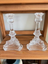 Vintage Tiffany & Co Crystal Candle Holders Dolphin or Koi Fish Base picture