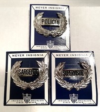 SALE  Three Different Vintage Policia De PUERTO RICO POLICE Hat Cap Badges picture