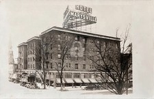 Marysville CA Street Scene Marysville Hotel 1900s Yuba Co RPPC Postcard COPY picture