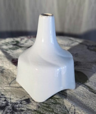 Vintage 1930s English Ceramic Pie Funnel – Classic Ribbed White Glaze Pie Vent picture