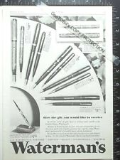 1933 ADVERTISING- L E Waterman fountain pen Patrician No Number 7, 3, 32, 92, 94 picture