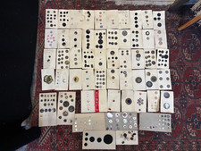 ANTIQUE CARDED BUTTON COLLECTION CUT STEEL PICTORIAL MOURNING JET GLASS ENAMEL picture