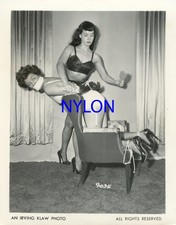 RARE BETTIE PAGE VINTAGE 1950's 4 x 5 PHOTOGRAPH BY IRVING KLAW picture