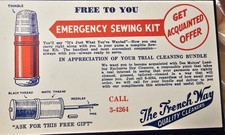Vintage 1940s French Way Cleaners Des Moines Iowa Advertising Emergency Sew Kit picture