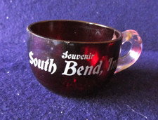 Vintage Souvenir South Bend Indiana Ruby Flash Teacup picture
