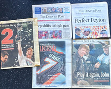 The Denver Post & Rocky Mountain News Lot of 4 Sports Headline Newspapers picture