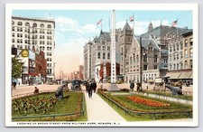 Newark New Jersey NJ Broad Street Military Park Downtown Postcard c1915 to 1920s picture