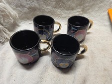 Set of 4 The Golden Girls Ceramic Coffee Mugs ABC Studios Gold Handles Novelty picture