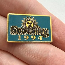 1994 Sun Valley Ski Resort Sun Lapel Pin Enamel Idaho Souvenir Skiing Vintage picture