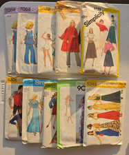 Lot 10 Vintage Simplicity Sewing Patterns 1970s Womens Childrens UNCUT Boho picture
