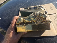 Vintage Mid-Century Brass Antonio Canova Italian Lion Bookends picture