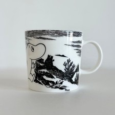 Arabia Moomin Adventure Mug 0.3L Old Logo Black White Discontinued Japan picture