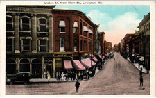 Lewiston, Maine - Downtown on Lisbon St - Alden's Drug Store - c1915 picture