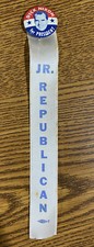 Vintage Dick Nixon for President Pinback & (Rare) Junior JR. Republican Ribbon picture
