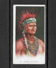 BAT 1930 TYPES OF NORTH AMERICAN INDIANS cigarette card IOWA CHIEF picture
