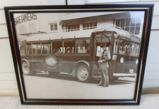 Pre‑WWII 8×10 Photo-Santa Catalina Island “Skyline Drive” Tour Bus & Driver-1930 picture