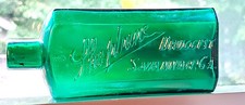 RARE SHUPTRINE DRUGGIST PHARMACY GREEN BOTTLE SAVANNAH GEORGIA ANTIQUE picture