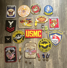 Military Patches and medals & Insignia Lot - US Navy USMC Coast Guard  picture