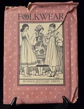 Vtg 1980 Folkwear #128 Russian Settler Dress Pattern Jumper Blouse & Apron Uncut picture