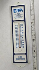 Vtg EJ Prescott Maine Vermont Connecticut Massachusetts NH Metal Thermometer picture