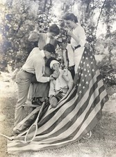 Vintage Photo - Menacing & Playful Staged Scene w/ Symbolism & Impending Harm picture