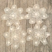 Antique Tenerife Lace dollies Tenerife wheel lace or spiderweb lace starburst x4 picture