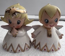 1950s Vintage Lefton Christmas Angel Set of 2 Salt & Pepper Shakers 2307 Japan picture
