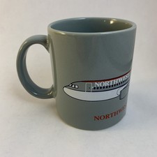 Vintage Northwest Airlines A320 Ceramic Pilot Coffee Mug Cup Tea Plane Aviation picture