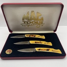Vintage 1991 Mac Tools Racing Commemorative Lockback Trio Knife Set COA Pin 1698 picture